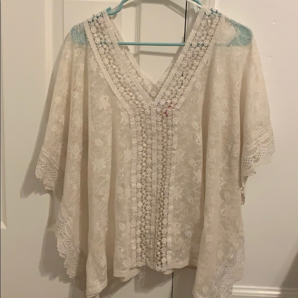 Cream Lace Top